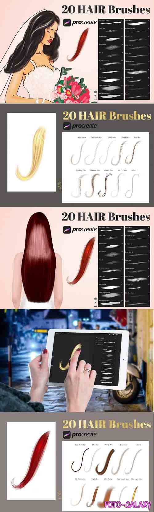 20 Procreate Hair Brushes - 6179058