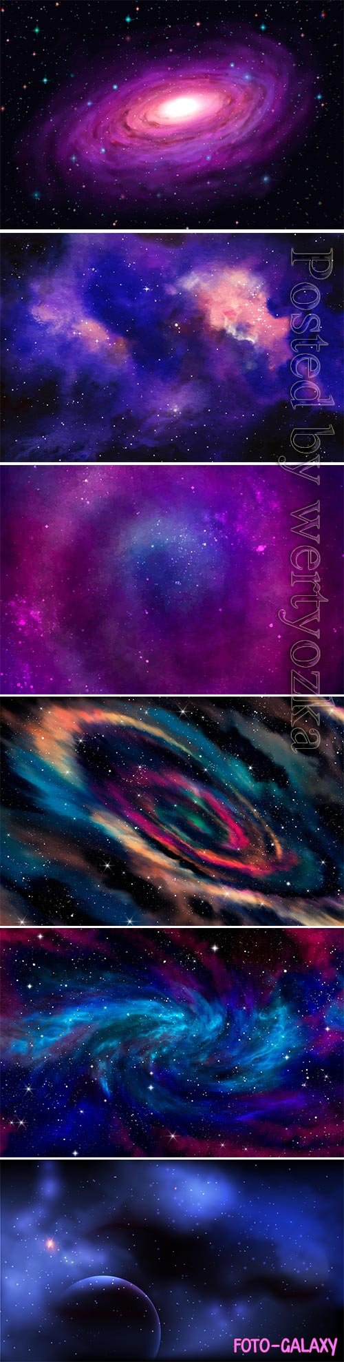 Hand painted watercolor galaxy vector background