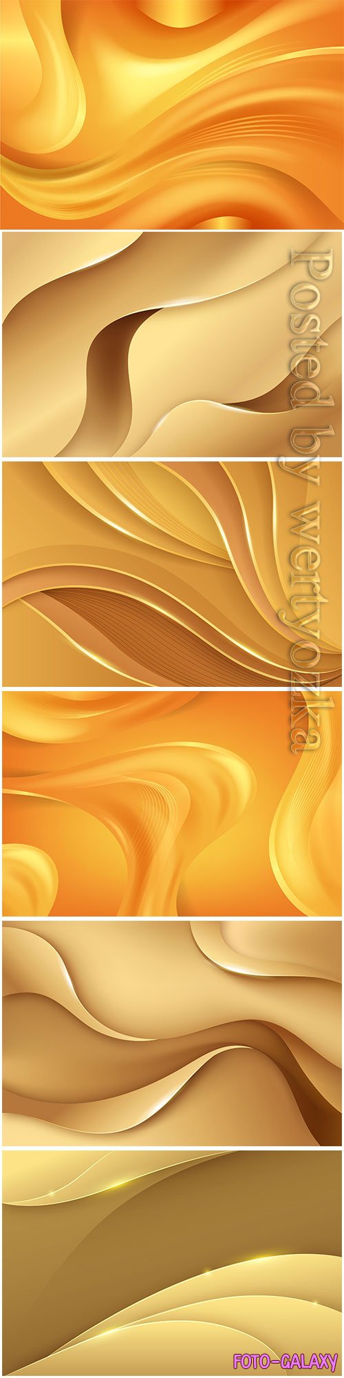 Gold vector backgrounds with with waves