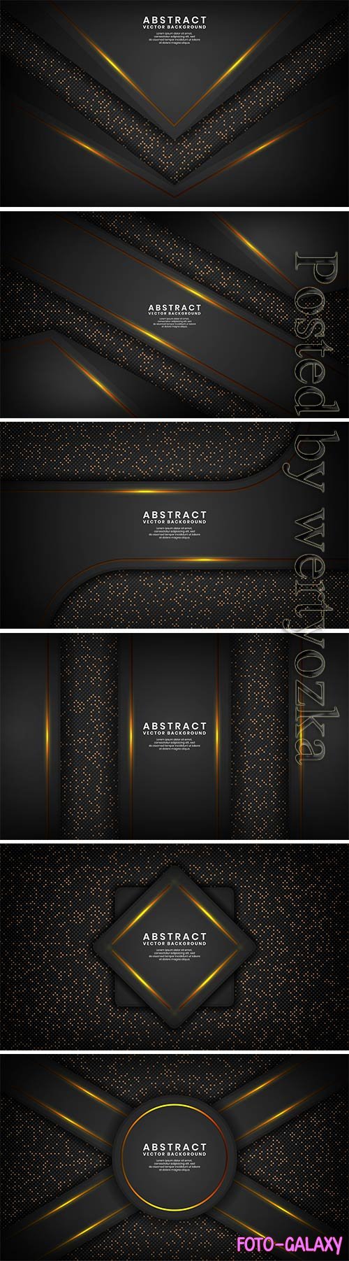 Luxury black abstract background overlap layer on dark space with golden lines and dots glitters