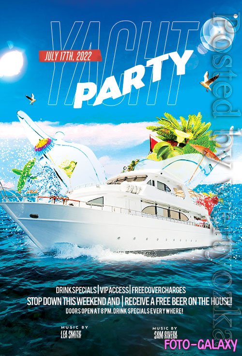 Yacht Party Flyer PSD Template