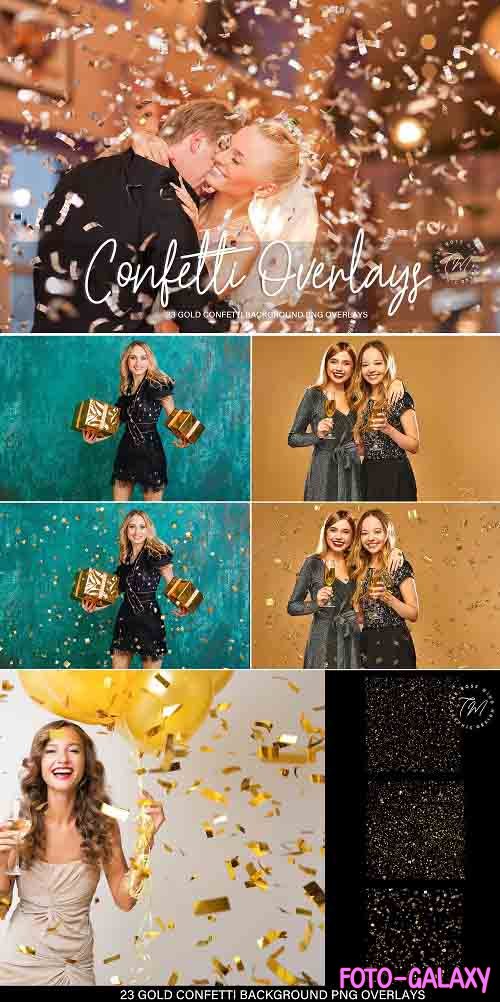 Gold Confetti overlays, confetti overlay - 1394458