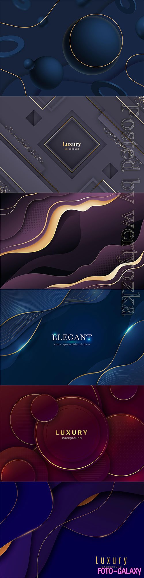 Luxury dark backgrounds with various abstract elements