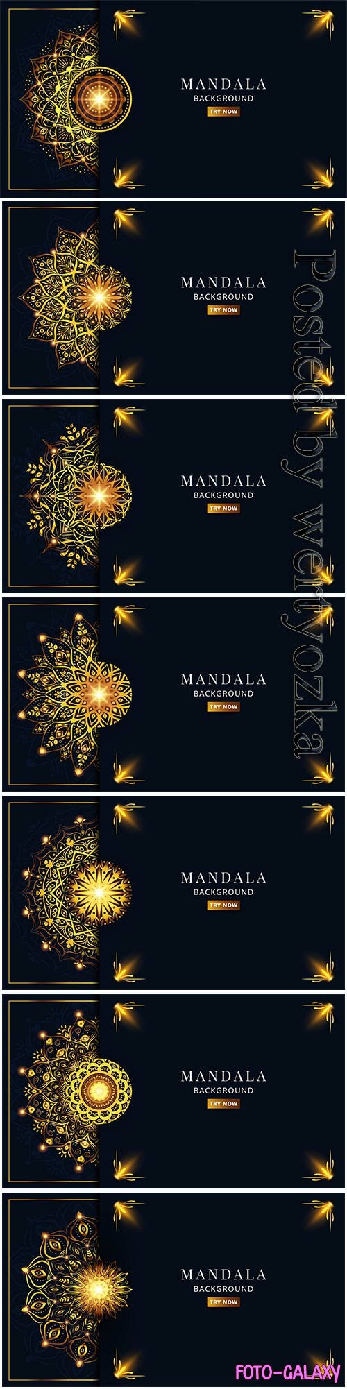 Luxury golden mandala vector banner