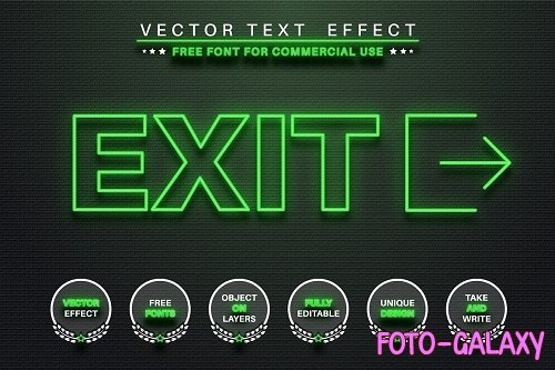 Glow outline - editable text effect - 6187728