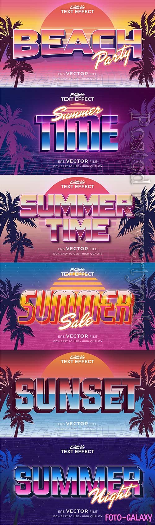 Text style effect, retro summer text in grunge style vol 9