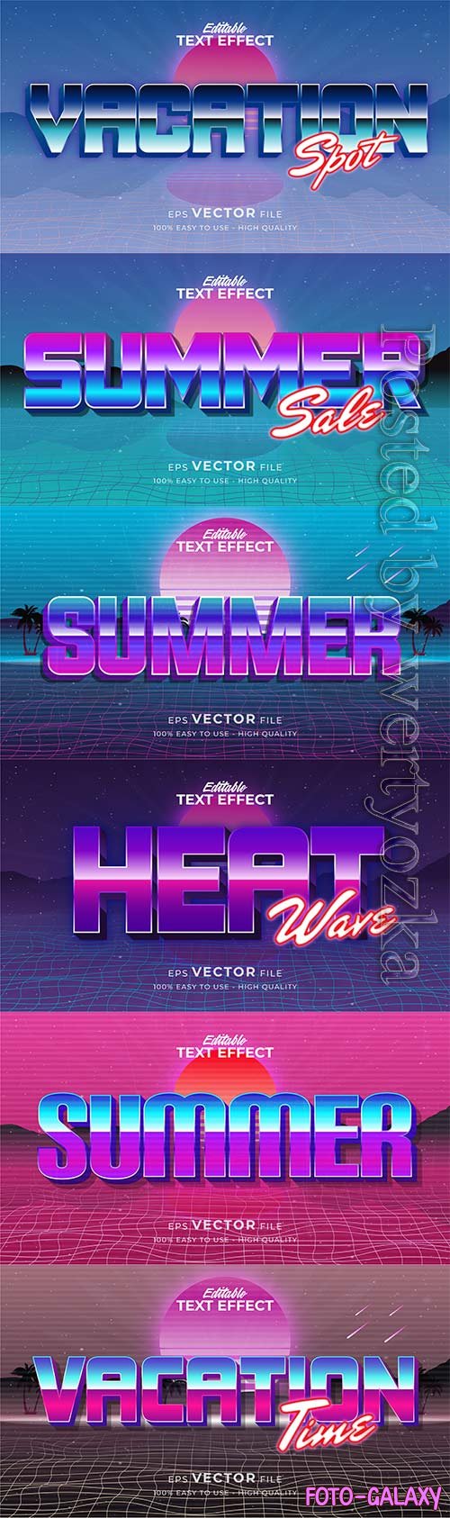 Text style effect, retro summer text in grunge style vol 7