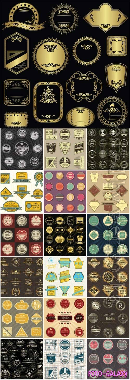 Retro emblems and labels in vector