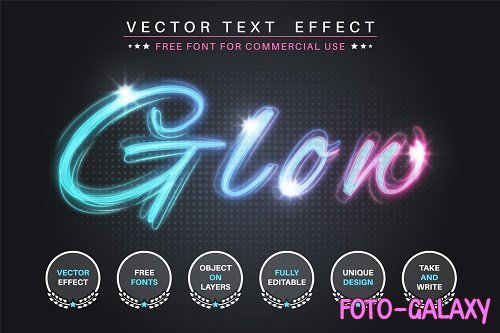Glow stroke - editable text effect - 6204782
