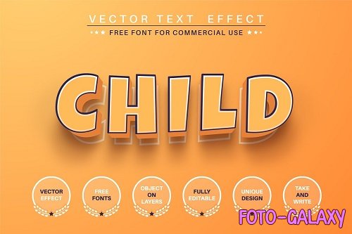 3D child - editable text effect - 6205238
