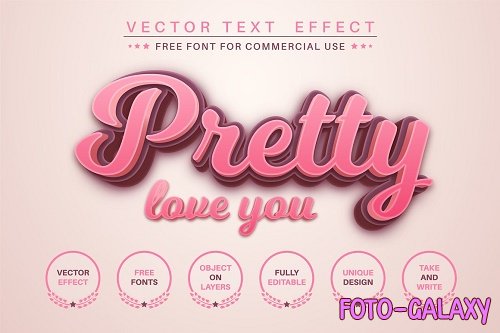 Pretty love you editable text effect - 6206690