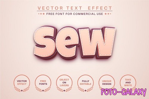 Sewing stitch - editable text effect - 6206786