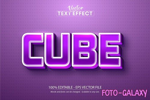 Cube text, cartoon style editable text effect - 1408932