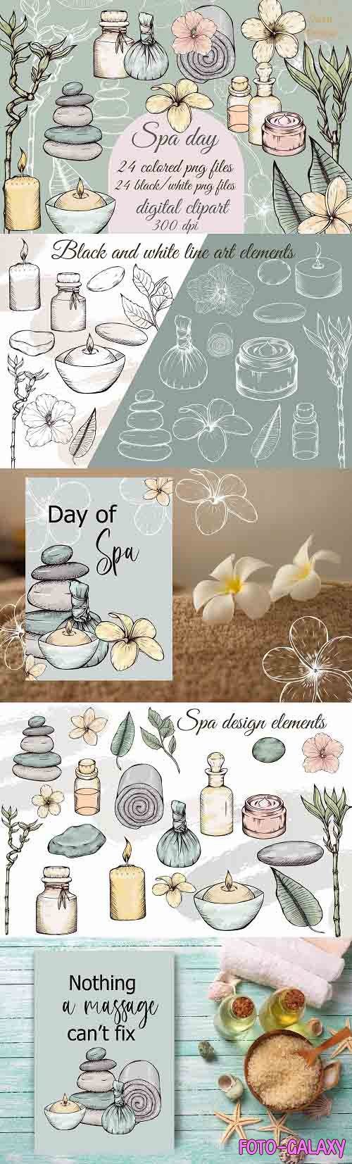Spa day clipart, wellness png, beauty and selfcare clip art - 1411309
