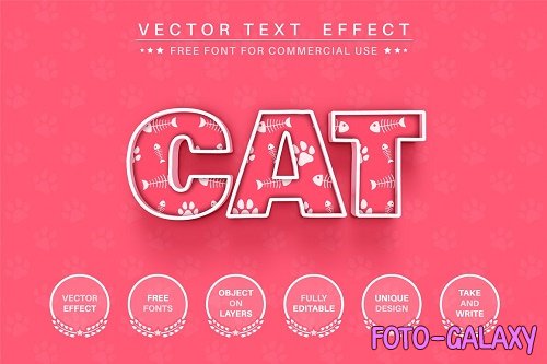 Footprint cat - editable text effect - 6215141