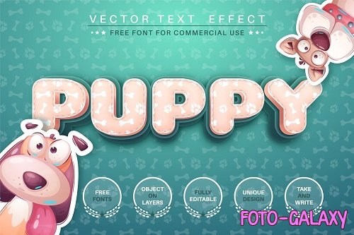 Puppy footprint - editable text effect - 6218714