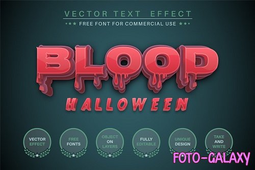 Blood Halloween editable text effect - 6220490