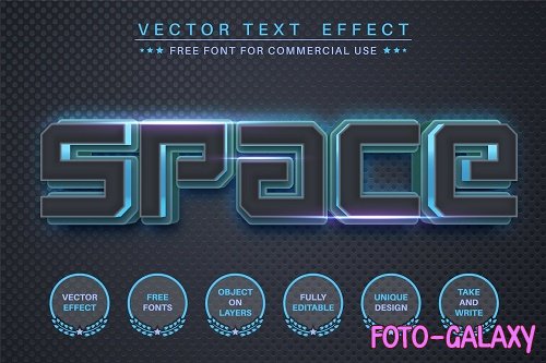Space steel - editable text effect - 6225306