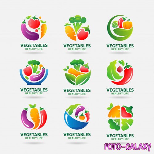 Collection of vegetables logo vector design