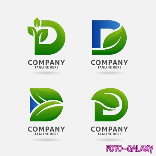 Letter d leaf logo vector design