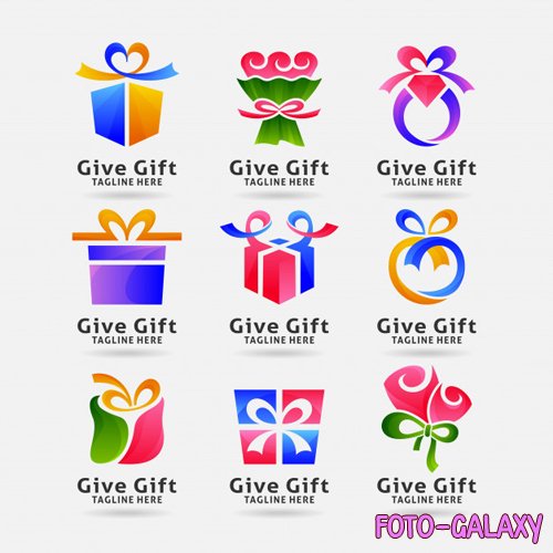 Collection of gift logo vector design