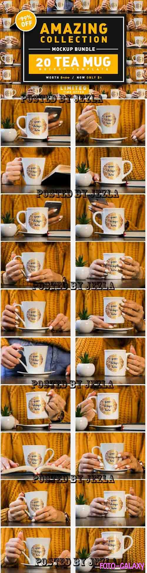 Tea Mug Mockup Bundle - 20 Premium Graphics