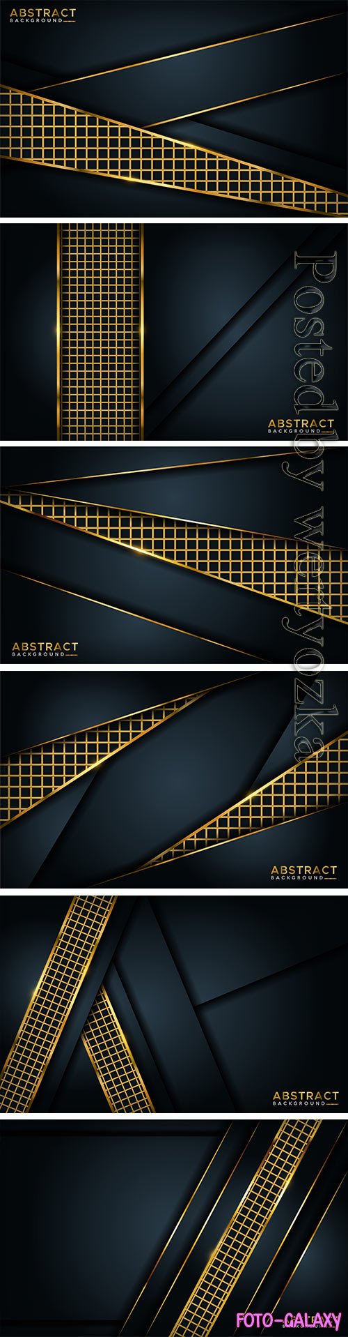 Luxurious dark vector background with golden line element
