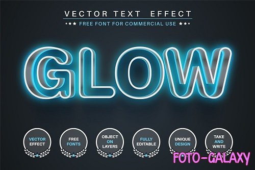 Glow stroke - editable text effect - 6235830