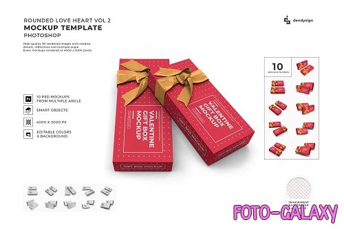 Valentine Small Gift Box Mockup Template Bundle 2 - 1425893