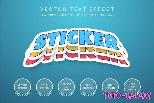 Three sticker - editable text effect - 6257972