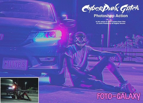 CyberPunk Glitch Photoshop Action - 5302804