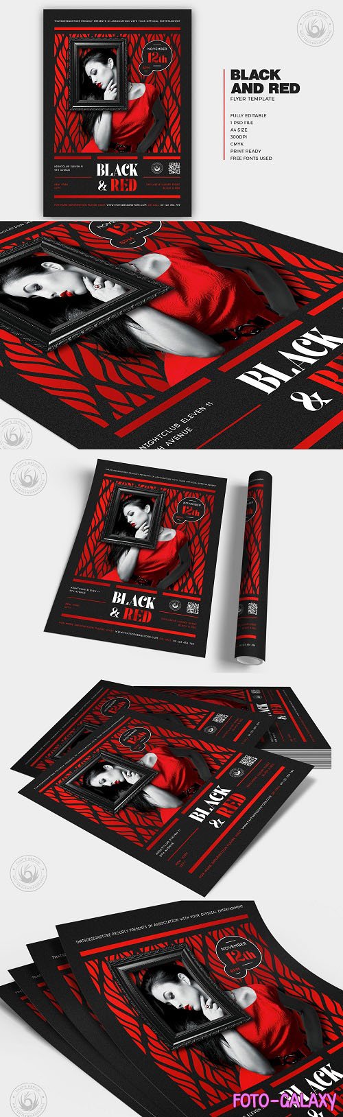 Black and Red Flyer Template V6 - 6273292