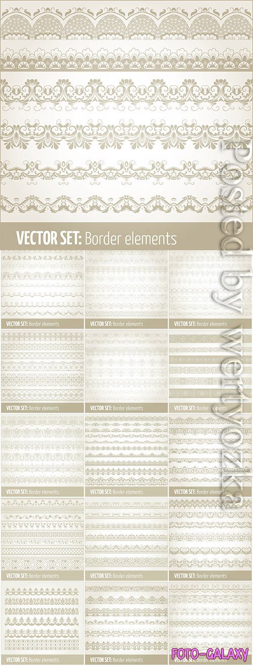 Borders set in vector