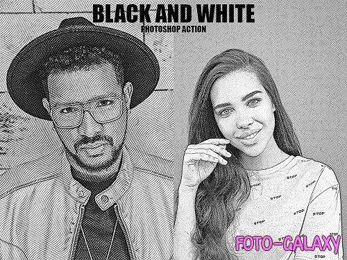 Black and White Photoshop Action - 6033870