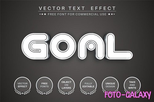 White goal - editable text effect - 6277429