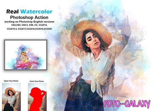 Real Watercolor Photoshop Action - 5548660