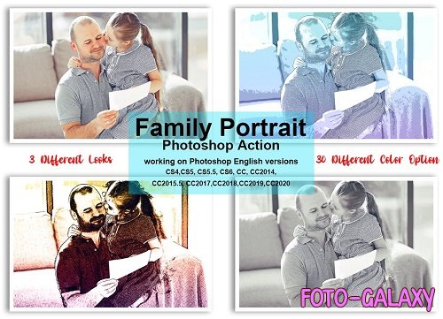 Family Portrait Photoshop Action - 5482806