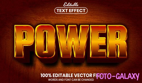 Power text, font style editable text effect