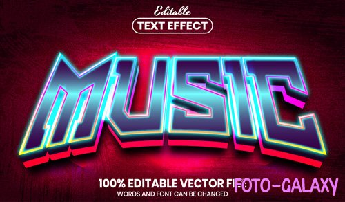 Music text, font style editable text effect