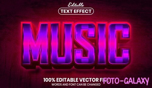 Music 3d text, font style editable text effect