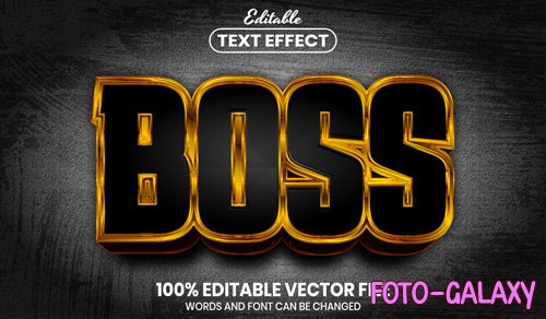 Boss text, font style editable text effect