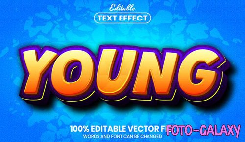 Young text, font style editable text effect