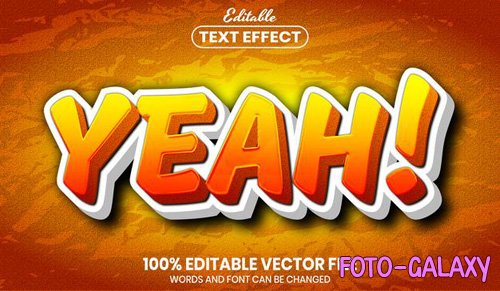 Yeah text, font style editable text effect
