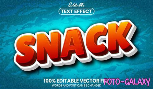 Snack text, font style editable text effect