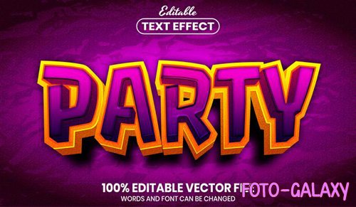 Party text, font style editable text effect