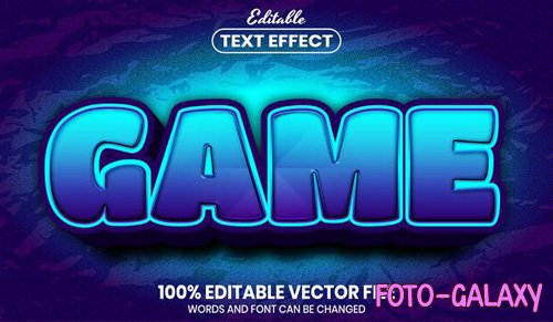 Game text, font style editable text effect