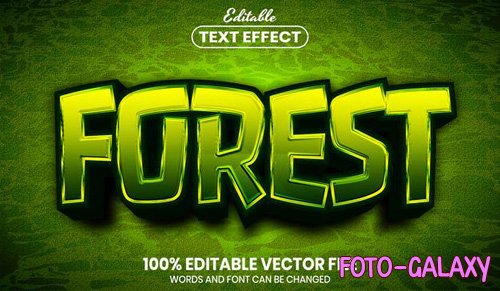 Forest text, font style editable text effect