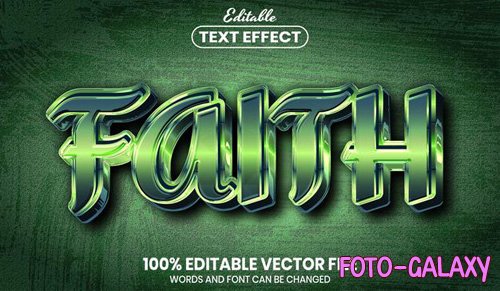 Faith text, font style editable text effect