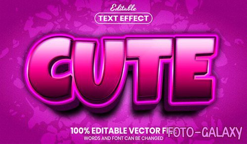 Cute text, font style editable text effect