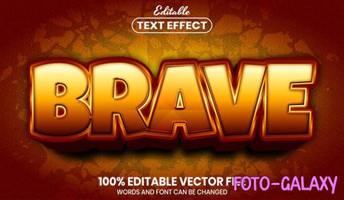Brave text, font style editable text effect